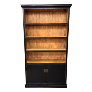 Traditional Asian Wood Storage Bookcase For Sale
