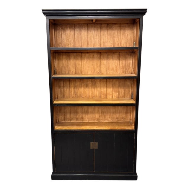 Traditional Asian Wood Storage Bookcase For Sale