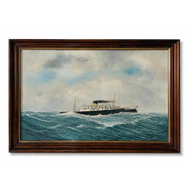 Harry J. Jansen, Steamer Bruges, 20th Century, Oil on Platex For Sale - Image 6 of 6