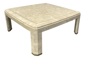 Tessellated Stone With Brass Inlaid Coffee Table