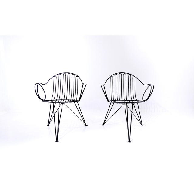 Mid-Century Modern Vintage German Wire Chairs from Mauser Werke Waldeck, 1950s, Set of 2 For Sale - Image 3 of 18