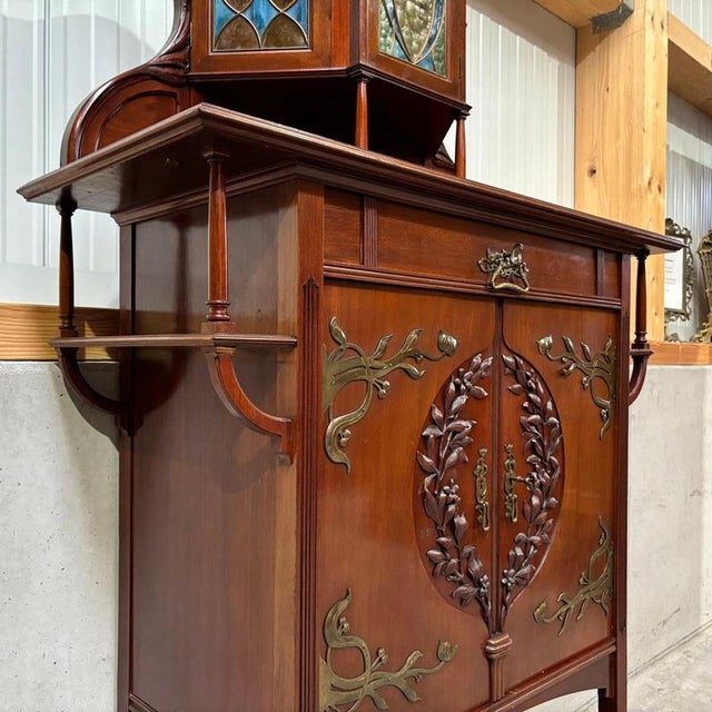 Antique Art Nouveau Cabinet in Mahogany, 1920s For Sale - Image 17 of 18