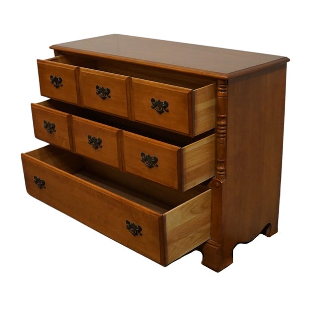 Wood Ballman Cummings of Fort Smith, Ar Solid Maple Early American Colonial Style 44" Three Drawer Dresser For Sale - Image 7 of 12
