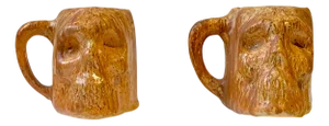 Vintage Stoneware Skull Mugs from Le Cercueil in Brussels, 1970s, Set of 2