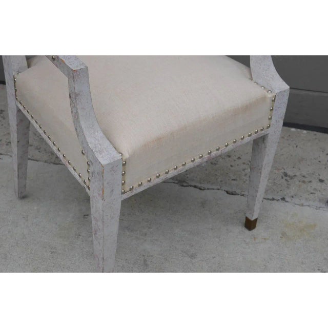 Off-white 1940s Vintage Andre Arbus Inspired Chic French Armchair For Sale - Image 8 of 10
