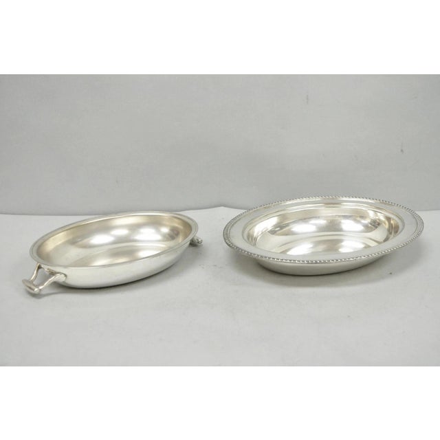 Vintage Modern Silver MFG Co Silver Plated Twin Handle Vegetable Serving Dish For Sale - Image 11 of 14