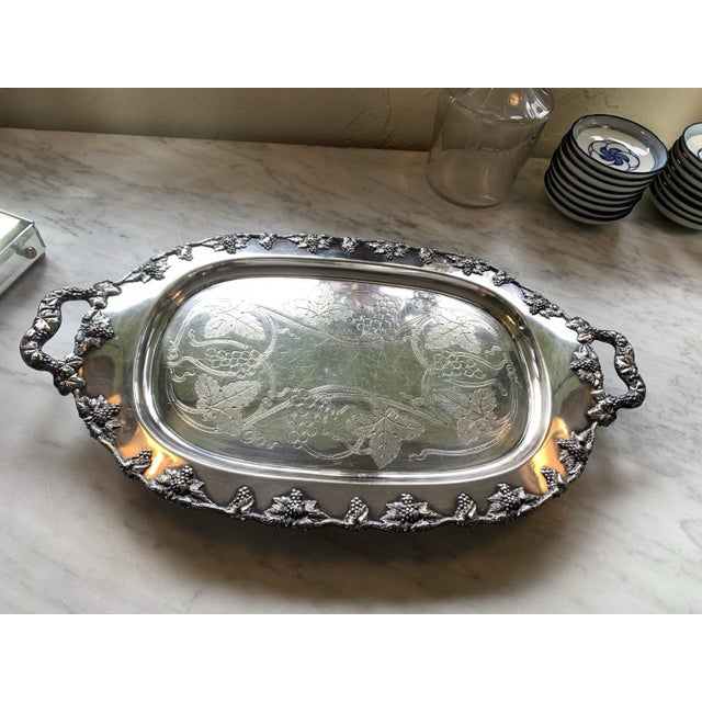 Antique Victorian Meriden Silver-Plate Footed Tray For Sale - Image 15 of 16