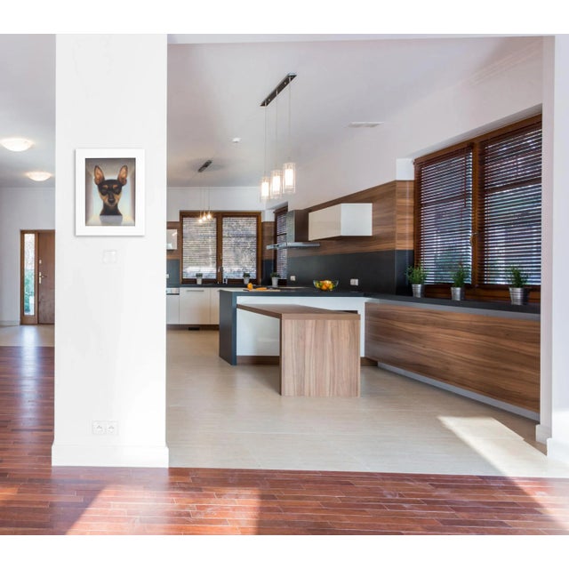 Brown Original Framed Cute Dog Artwork "Was Up" Oil Painting by Stuart Dunkel For Sale - Image 8 of 9