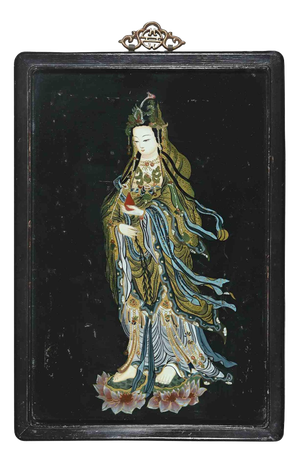 Oriental Woman, Enamel on Board, Early 20th-Century