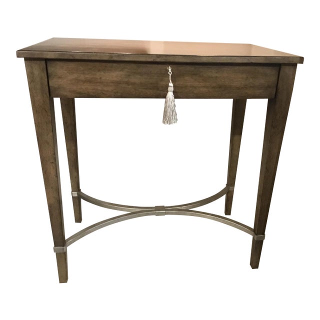 Drexel Heritage Modern Brown Wood Nightstand For Sale