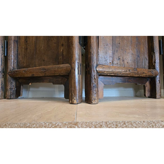 Chinese Antique Six - Panel Wooden Screen For Sale - Image 4 of 10