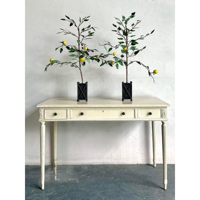 Vintage Regency Tole Lemon Trees - A Pair For Sale - Image 4 of 7