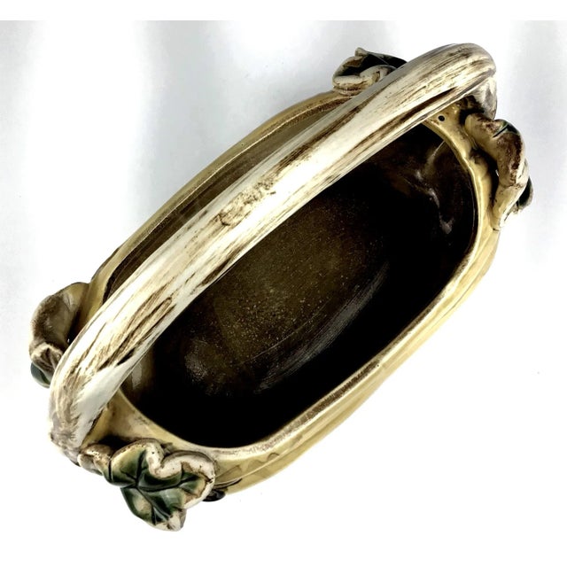 1990s Vintage Studio Rustic Pottery Basket For Sale - Image 5 of 11