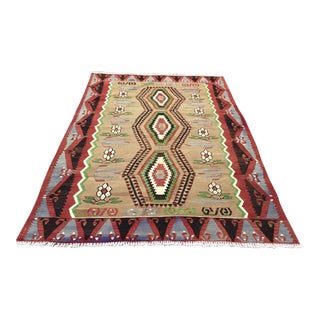 VintageTurkish Kilim Rug - 67" X 99" For Sale