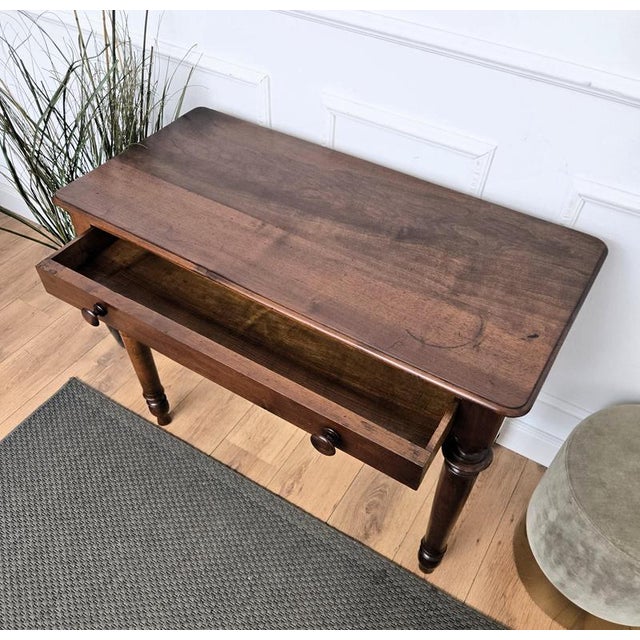 Wood Antique Italian Rustic Walnut Kitchen Table, 1890s For Sale - Image 7 of 9