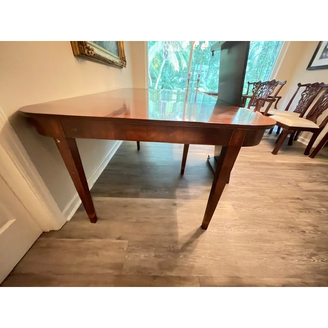 Traditional Vintage English Mahoganny Extention Table For Sale - Image 3 of 11