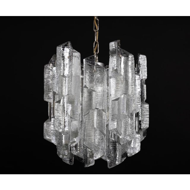 Vintage Murano Ice Glass Chandelier from Kalmar, 1970s For Sale - Image 12 of 17