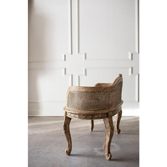 Cream 1990's Design Source Ltd. French Country Louis XVI Style Double-Cane Banquette Settee For Sale - Image 8 of 17