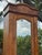 Antique Tramp Art Style Solid Wood Armoire With Mirror | Hand-Carved Wardrobe Cabinet For Sale - Image 10 of 11