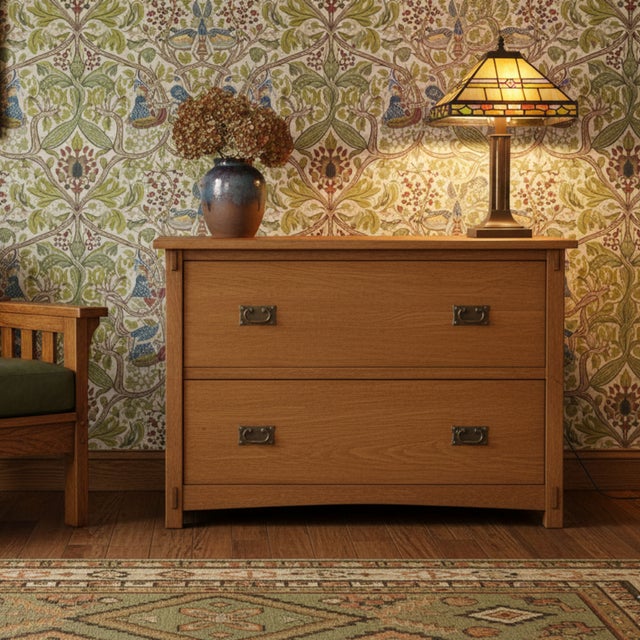 Mission Mission Oak 2-Drawer Lateral File Cabinet – Walnut Stain | in Stock & Ready to Ship For Sale - Image 3 of 12