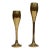 Vintage Brass Goblet Style Candle Holders, a Pair For Sale