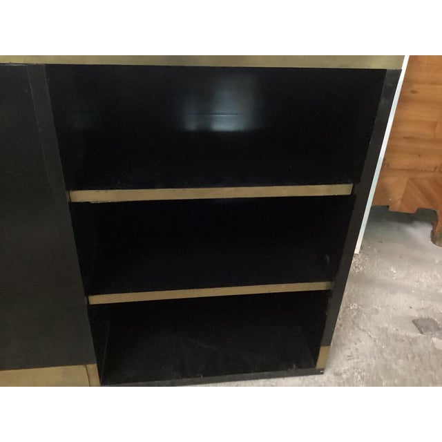 Mid-Century Modern Black Lacquered and Brass Sideboard from Mario Sabot, Italy, 1970s For Sale - Image 3 of 18