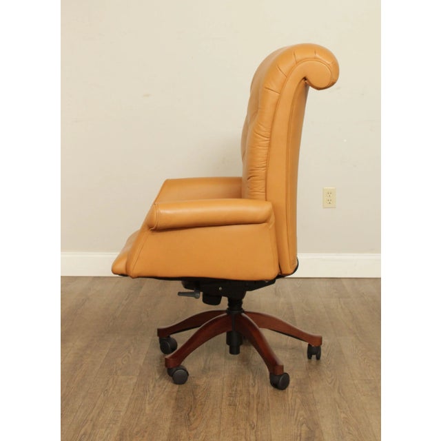 Leathercraft Tufted Leather Executive Office Armchair (C) For Sale - Image 9 of 13