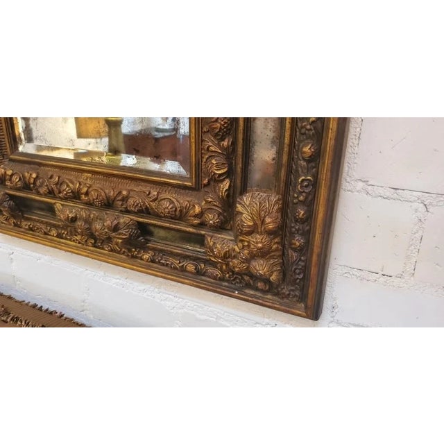Louis XIV Style Giltwood Over Mantel Mirror For Sale - Image 4 of 5