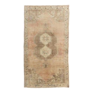 Vintage Circa 1940 Turkish Oushak Area Rug 5ft 1in X 9ft 5in For Sale