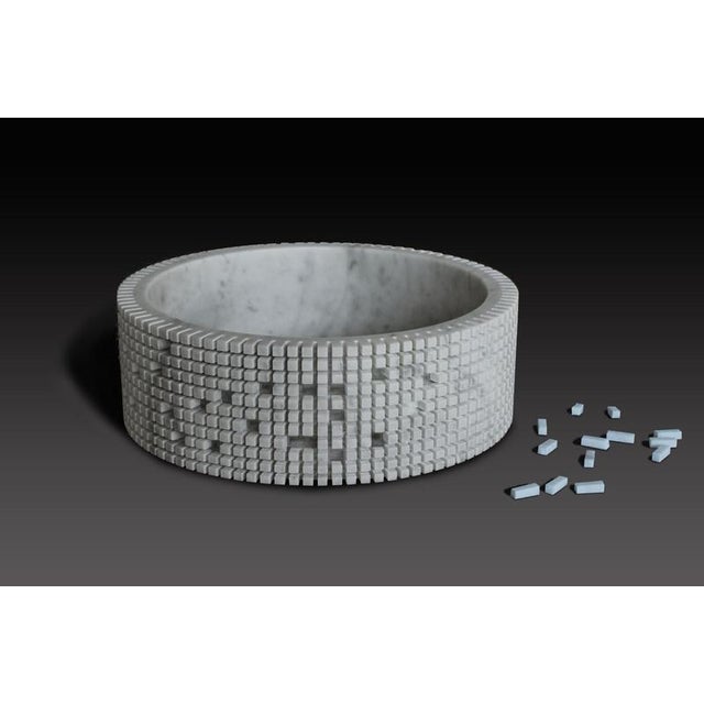 Pixel R3 Decorative Vase in Laguna Green Marble by Bufalini Marmi Dimensions: Ø 39 x H 8 cm. Materials: Laguna Green...