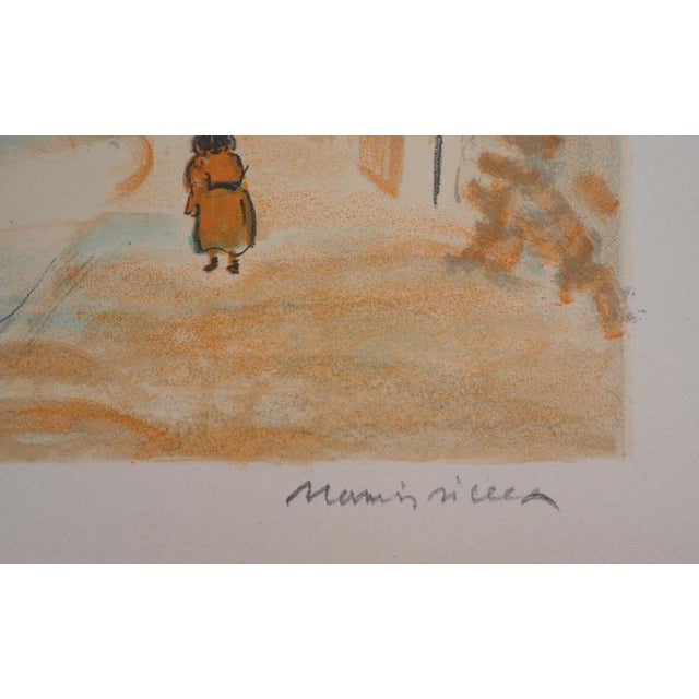Lucien Mainssieux, Tunis, Street of Truth, Original Signed Lithograph, 1949 For Sale - Image 4 of 7