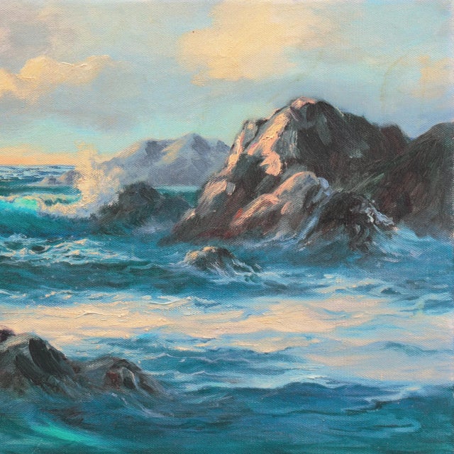 American 'Pacific Sunset' by Norma Webb, Society of Western Artists, California Woman Artist, Seascape For Sale - Image 3 of 8