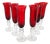 Ruby Glasses in Murano Glass, 1960s, Set of 6 For Sale