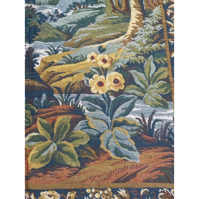 Textile Vintage French Verdure Jacquard Tapestry in the style of Aubusson, 1970s For Sale - Image 7 of 18