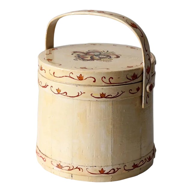 Vintage Painted Sugar Bucket For Sale