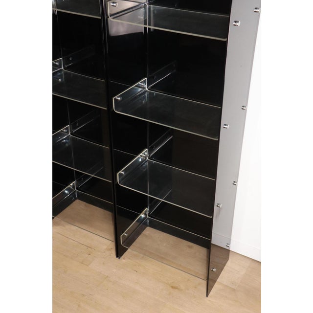 Vintage Space Age Bookcase in Black and Clear Acrylic Glass, 1970s For Sale - Image 12 of 18