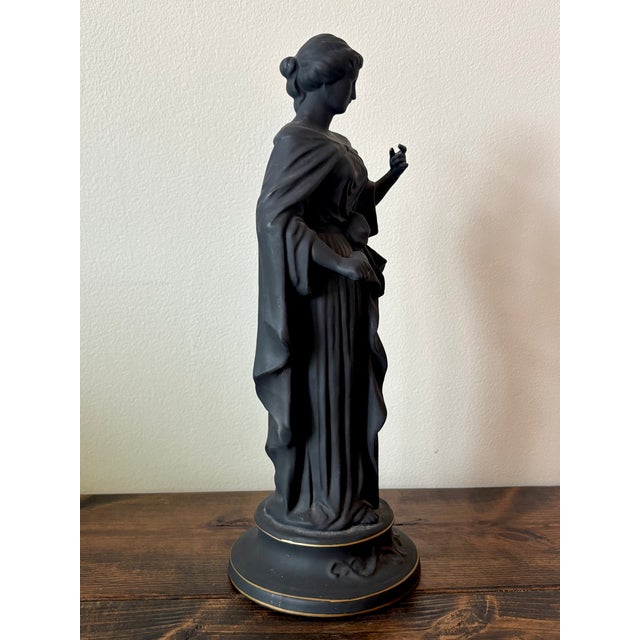Beautiful vintage jasperware-style porcelain Classical female statue in matte black. Most items found at Pub & Oasis are...