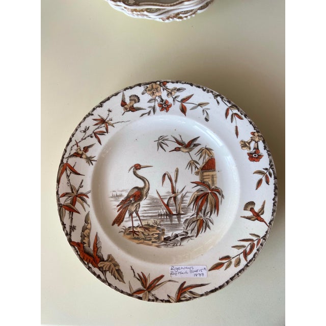 Chinoiserie 1877 Aesthetic Movement Ridgways Indus Plate For Sale - Image 3 of 10