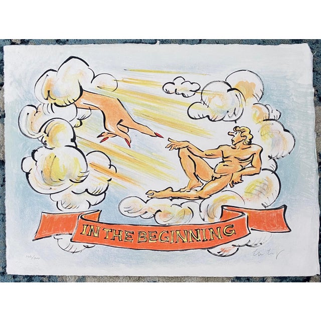 Sandro Chia, Lithograph Italian Post Modernist Figurative Pop Art - "In The Beginning" For Sale