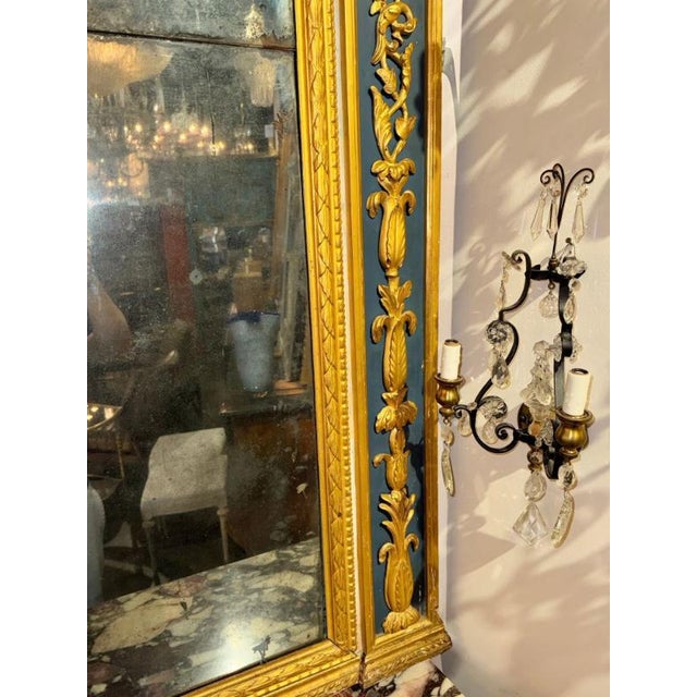18th Century 18th C. Italian Neoclassical Parcel Gilt Mirror For Sale - Image 5 of 7