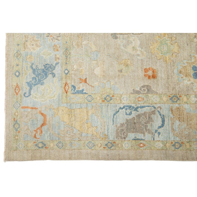 Apadana's Contemporary Light Brown Sultanabad Wool Rug With Allover Design For Sale - Image 10 of 10