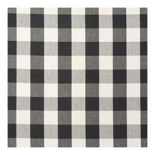 Schumacher Camden Cotton Check Fabric in Black For Sale