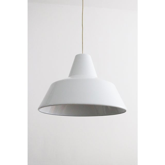 Louis Poulsen Enamel Workshop Pendant Lamp in White from Louis Poulsen, 1970s For Sale - Image 4 of 7