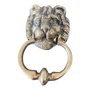 Vintage English Brass Lion Door Knocker
