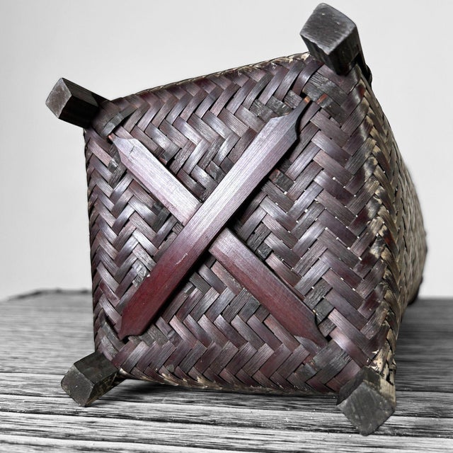 Brown Japanese Ikebana Flower Basket, 1960s For Sale - Image 8 of 14