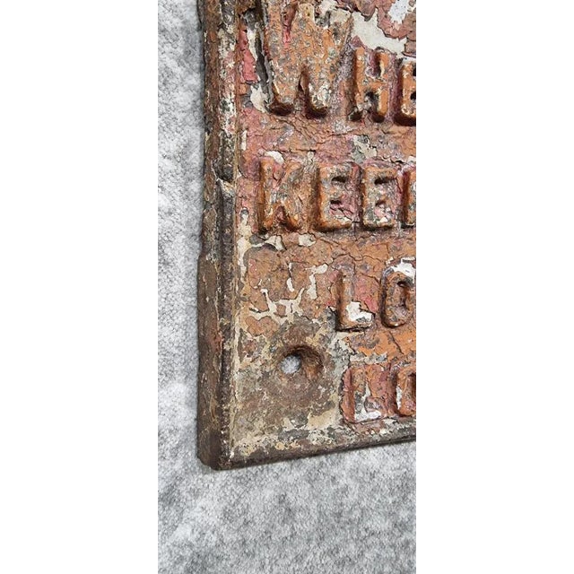 Antique Harber Wall Decoration Sign in Cast Iron, 1890s For Sale - Image 9 of 13