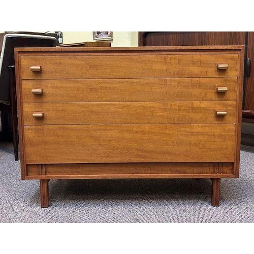 Mid Century Modern Teak Chest of Drawers by Loughborough c.1950 Classic Mid 20th Century Design - UK Import 39" Wide x 17"...
