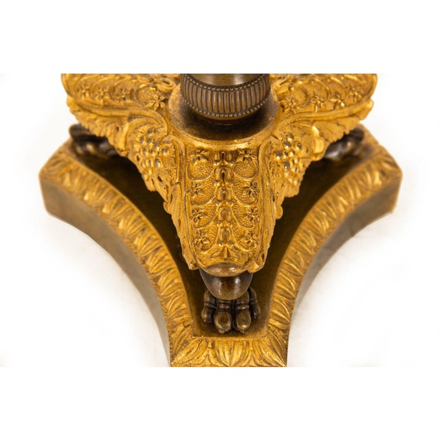 19th Century Pair of French Charles X Gilt & Patinated Bronze Candlesticks For Sale - Image 10 of 12