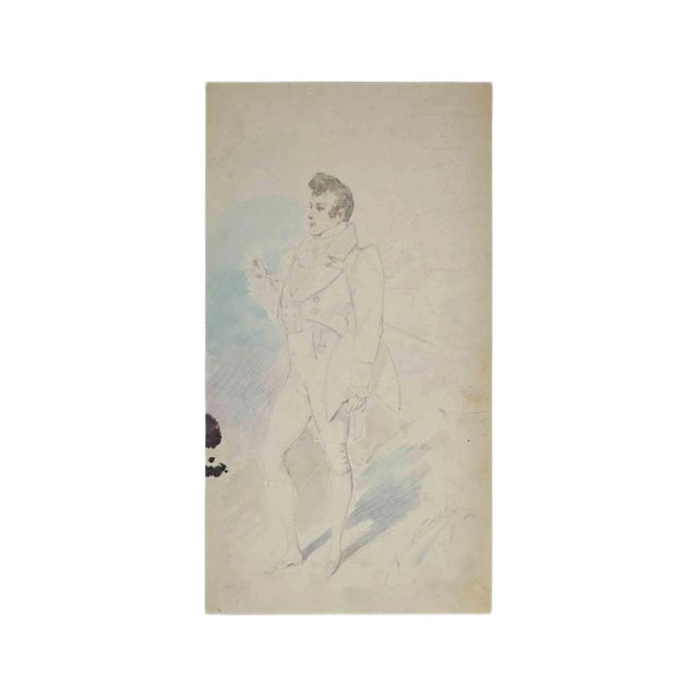 Alfredo Edel, Theatrical Costume, Pencil Drawing, 1895 For Sale