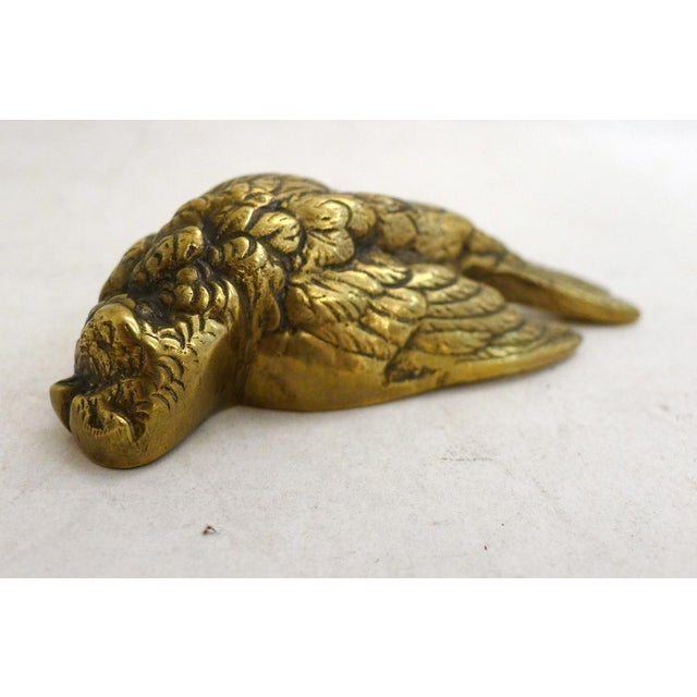 Small Paperweight Sculpture of a Dead Bird in Gilt Bronze or Brass, Early 20th Century For Sale - Image 11 of 13